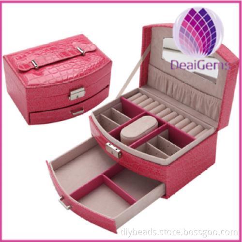 2016 best selling jewelry storage box case pu leather jewelry storage box
